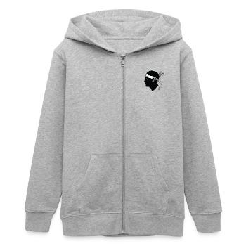 Korsika! - Teenager Organic Kapuzenjacke Mini Cultivator von Stanley/Stella - Grau meliert - Vorne - AI Model Teenager Male light (155cm)