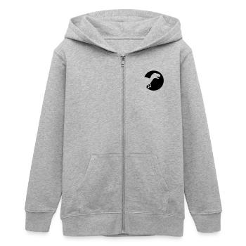 dino_rex_logo_f1 - Veste à capuche ado bio Stanley/Stella - gris chiné - Devant - AI Model Teenager Male light (155cm)
