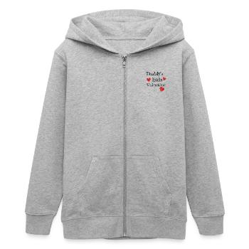 Valentine's Day Daddy's Little Valentine - Teens Organic Zip-up Hoodie by Stanley/Stella - heather grey - Front - AI Model Teenager Male light (155cm)