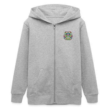 Creative colourful brain - Veste à capuche ado bio Stanley/Stella - gris chiné - Devant - AI Model Teenager Male light (155cm)