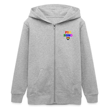 Pro homo - Teenager Organic Kapuzenjacke Mini Cultivator von Stanley/Stella - Grau meliert - Vorne - AI Model Teenager Male light (155cm)