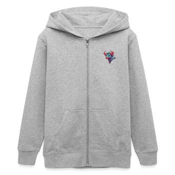 Taureau Dessin animé - Veste à capuche ado bio Stanley/Stella - gris chiné - Devant - AI Model Teenager Male light (155cm)