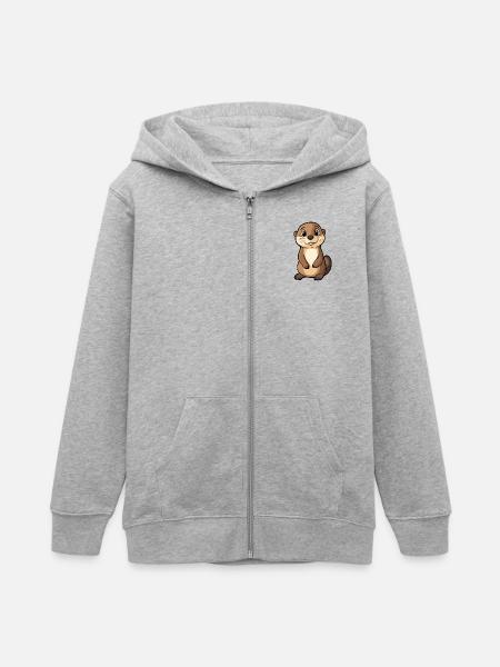Otter - Teenager Organic Kapuzenjacke Mini Cultivator von Stanley/Stella - Grau meliert