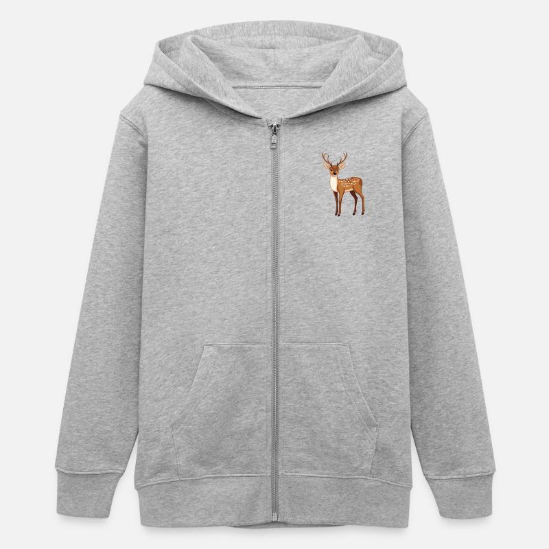 Cerf fier - Veste à capuche ado bio Stanley/Stella - gris chiné