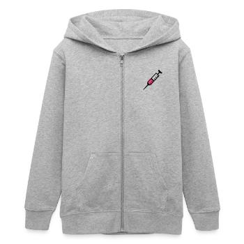 Spritze - Teenager Organic Kapuzenjacke Mini Cultivator von Stanley/Stella - Grau meliert - Vorne - AI Model Teenager Male light (155cm)