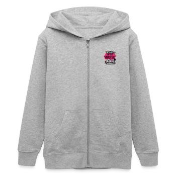 Achtung: Enthält feministische Propaganda - Teenager Organic Kapuzenjacke Mini Cultivator von Stanley/Stella - Grau meliert - Vorne - AI Model Teenager Male light (155cm)