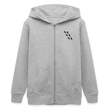 Spuren - Füße - Teenager Organic Kapuzenjacke Mini Cultivator von Stanley/Stella - Grau meliert - Vorne - AI Model Teenager Male light (155cm)