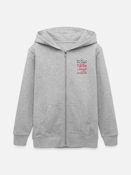 Tante Singel - Zuckersüß - Teenager Organic Kapuzenjacke Mini Cultivator von Stanley/Stella - Grau meliert