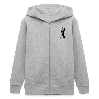 Sänger - Teenager Organic Kapuzenjacke Mini Cultivator von Stanley/Stella - Grau meliert - Vorne - AI Model Teenager Male light (155cm)