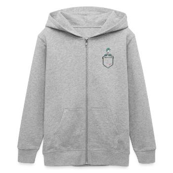 Pocket Skelett - Teenager Organic Kapuzenjacke Mini Cultivator von Stanley/Stella - Grau meliert - Vorne - AI Model Teenager Male light (155cm)