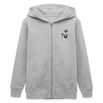 Hand Drawn Flowers - Teens Organic Zip-up Hoodie by Stanley/Stella - heather grey - Front - AI Model Teenager Male light (155cm)