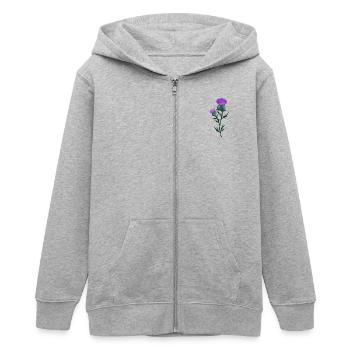 Distel Bearbeiten 1 - Teenager Organic Kapuzenjacke Mini Cultivator von Stanley/Stella - Grau meliert - Vorne - AI Model Teenager Male light (155cm)