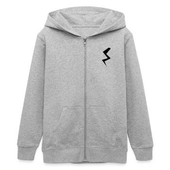 Flash - Teens Organic Zip-up Hoodie by Stanley/Stella - heather grey - Front - AI Model Teenager Male light (155cm)