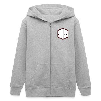 Swiss - Suisse - Suisse - Suisse - Veste à capuche ado bio Stanley/Stella - gris chiné - Devant - AI Model Teenager Male light (155cm)
