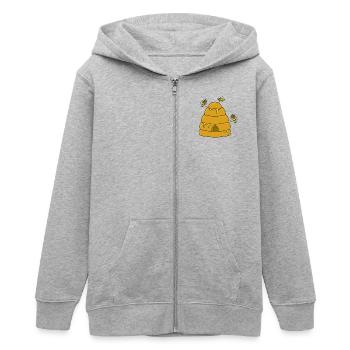 Bienen Bienen Bienen Honig - Teenager Organic Kapuzenjacke Mini Cultivator von Stanley/Stella - Grau meliert - Vorne - AI Model Teenager Male light (155cm)