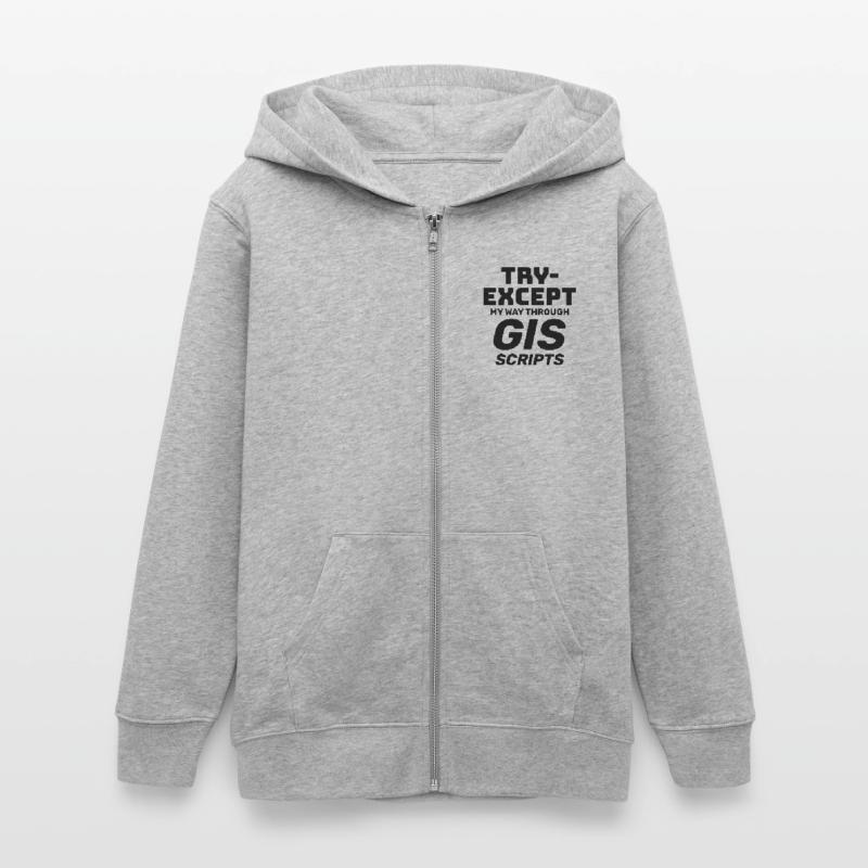 GIS Scripts Programming Try Except Debugging Teens Organic Zip-up Hoodie by Stanley/Stella