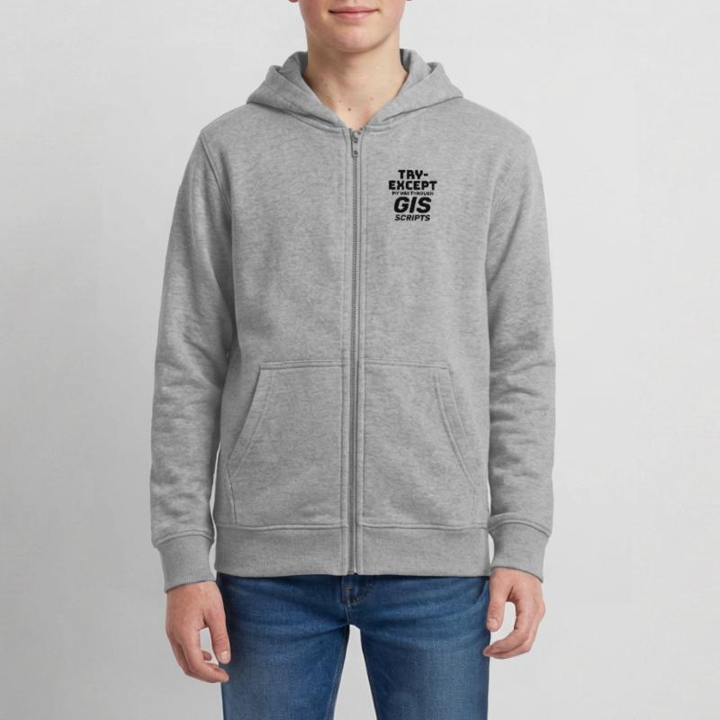 GIS Scripts Programming Try Except Debugging Teens Organic Zip-up Hoodie by Stanley/Stella