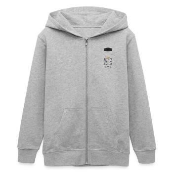 Kaffeebecher Sonnenaufgang - Teenager Organic Kapuzenjacke Mini Cultivator von Stanley/Stella - Grau meliert - Vorne - AI Model Teenager Male light (155cm)