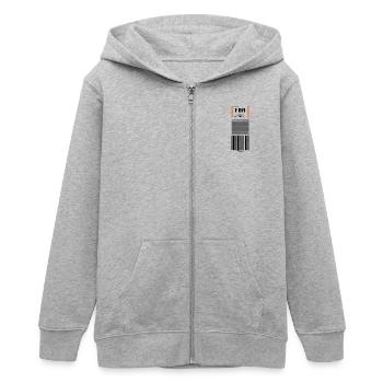 Flughafen Frankfurt FRA - Teenager Organic Kapuzenjacke Mini Cultivator von Stanley/Stella - Grau meliert - Vorne - AI Model Teenager Male light (155cm)