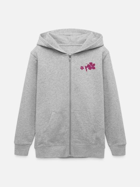 polynesische Tätowierung Hibiskus - Teenager Organic Kapuzenjacke Mini Cultivator von Stanley/Stella - Grau meliert