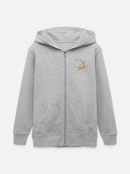 venado brillo dorado - Stanley/Stella junior zip-hættetrøje økologisk - grå meleret