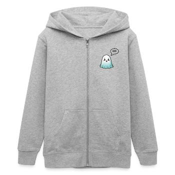 Geist - Teenager Organic Kapuzenjacke Mini Cultivator von Stanley/Stella - Grau meliert - Vorne - AI Model Teenager Male light (155cm)
