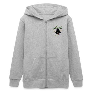 Weihnachtsfledermaus - Teenager Organic Kapuzenjacke Mini Cultivator von Stanley/Stella - Grau meliert - Vorne - AI Model Teenager Male light (155cm)