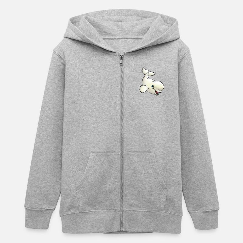 peu Beluga - Veste à capuche ado bio Stanley/Stella - gris chiné