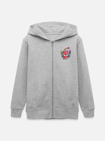 Graffiti Spray Can (red) - Teenager Organic Kapuzenjacke Mini Cultivator von Stanley/Stella - Grau meliert