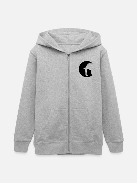elephant - Teens Organic Zip-up Hoodie by Stanley/Stella - heather grey