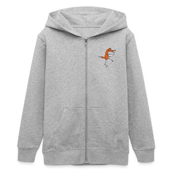 Liebe zur Gans - Teenager Organic Kapuzenjacke Mini Cultivator von Stanley/Stella - Grau meliert - Vorne - AI Model Teenager Male light (155cm)