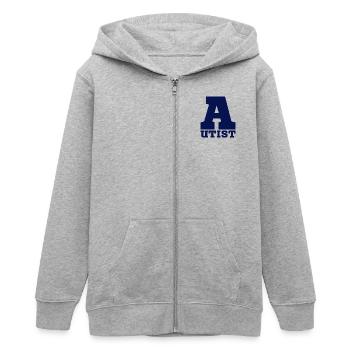 Autist - Teenager Organic Kapuzenjacke Mini Cultivator von Stanley/Stella - Grau meliert - Vorne - AI Model Teenager Male light (155cm)