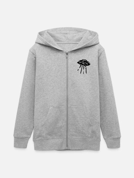 UFoO - Teenager Organic Kapuzenjacke Mini Cultivator von Stanley/Stella - Grau meliert