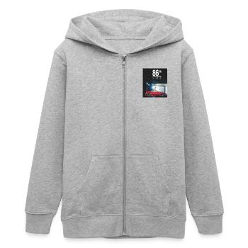 86th Street - Teenager Organic Kapuzenjacke Mini Cultivator von Stanley/Stella - Grau meliert - Vorne - AI Model Teenager Male light (155cm)