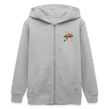 Sloth To Do List Nothing English - Teens Organic Zip-up Hoodie by Stanley/Stella - heather grey - Front - AI Model Teenager Male light (155cm)