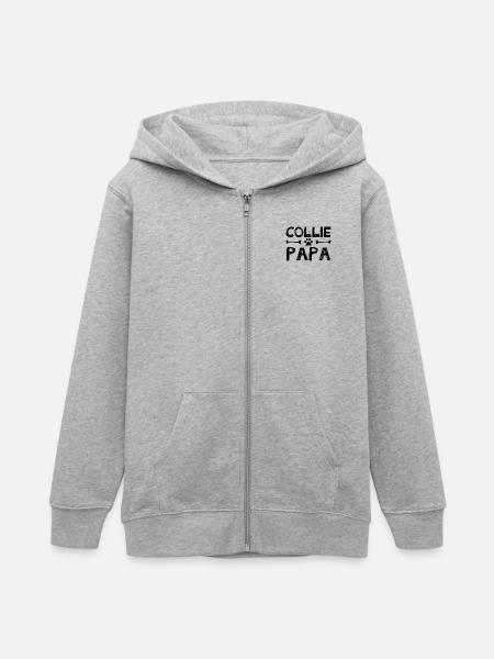 border collie Papa - Teenager Organic Kapuzenjacke Mini Cultivator von Stanley/Stella - Grau meliert