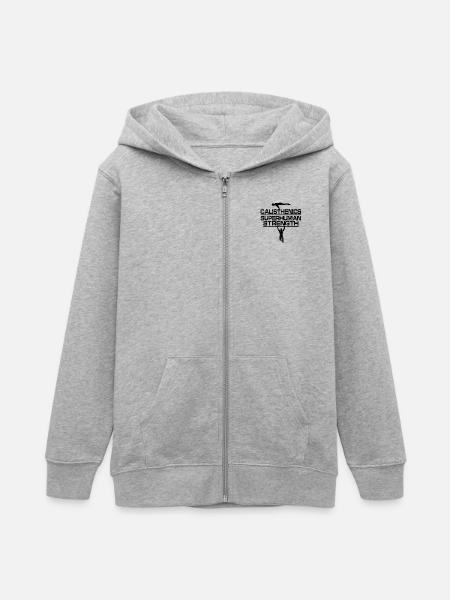 Calisthenics super - Teenager Organic Kapuzenjacke Mini Cultivator von Stanley/Stella - Grau meliert