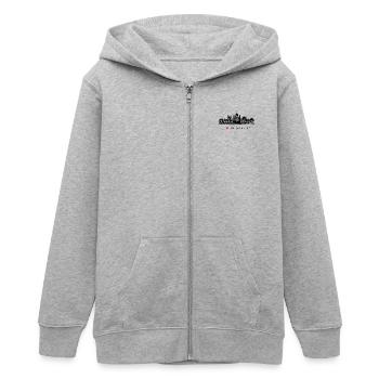 Budapest Parlament Ungarn Skyline I Love Budapest - Teenager Organic Kapuzenjacke Mini Cultivator von Stanley/Stella - Grau meliert - Vorne - AI Model Teenager Male light (155cm)