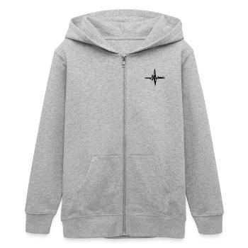 Herzschlag Nessie - Teenager Organic Kapuzenjacke Mini Cultivator von Stanley/Stella - Grau meliert - Vorne - AI Model Teenager Male light (155cm)