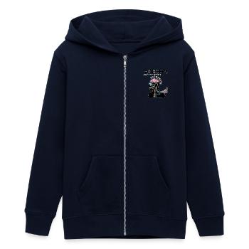 Pas cassé – juste câblé différemment - Veste à capuche ado bio Stanley/Stella - marine - Devant - AI Model Teenager Male light (155cm)