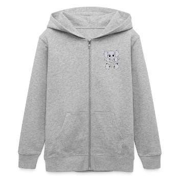 Baby Elefant Tier Elefantenbaby tragen Babyelefant - Teenager Organic Kapuzenjacke Mini Cultivator von Stanley/Stella - Grau meliert - Vorne - AI Model Teenager Male light (155cm)