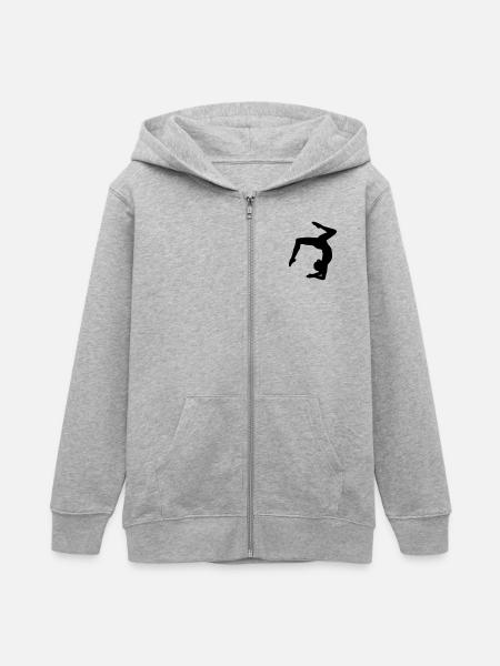 Turnerin Bodenturnen Kunstturnen - Teenager Organic Kapuzenjacke Mini Cultivator von Stanley/Stella - Grau meliert