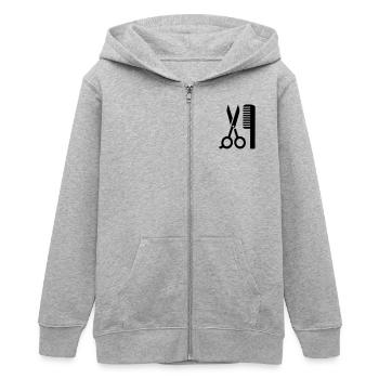 Friseur - Teenager Organic Kapuzenjacke Mini Cultivator von Stanley/Stella - Grau meliert - Vorne - AI Model Teenager Male light (155cm)