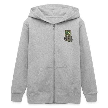 S51 (vert) // Illustration - Veste à capuche ado bio Stanley/Stella - gris chiné - Devant - AI Model Teenager Male light (155cm)