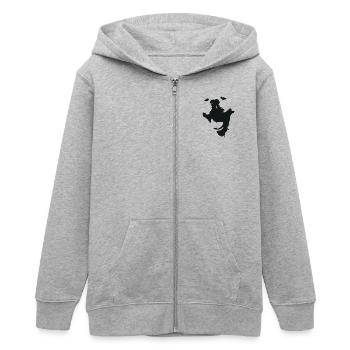 samoyede - Veste à capuche ado bio Stanley/Stella - gris chiné - Devant - AI Model Teenager Male light (155cm)