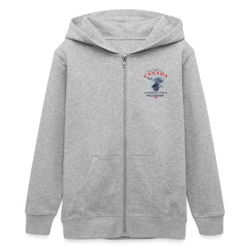 CANADA - MOOSE - Teenager Organic Kapuzenjacke Mini Cultivator von Stanley/Stella - Grau meliert - Vorne - AI Model Teenager Male light (155cm)