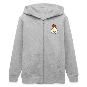 hen - Teens Organic Zip-up Hoodie by Stanley/Stella - heather grey - Front - AI Model Teenager Male light (155cm)