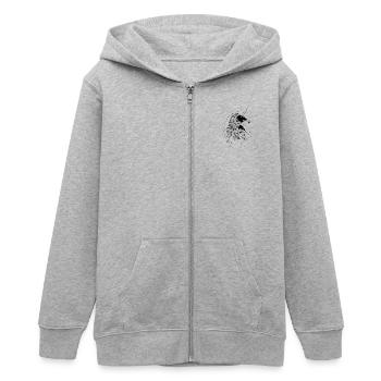Wild Crow - Teenager Organic Kapuzenjacke Mini Cultivator von Stanley/Stella - Grau meliert - Vorne - AI Model Teenager Male light (155cm)
