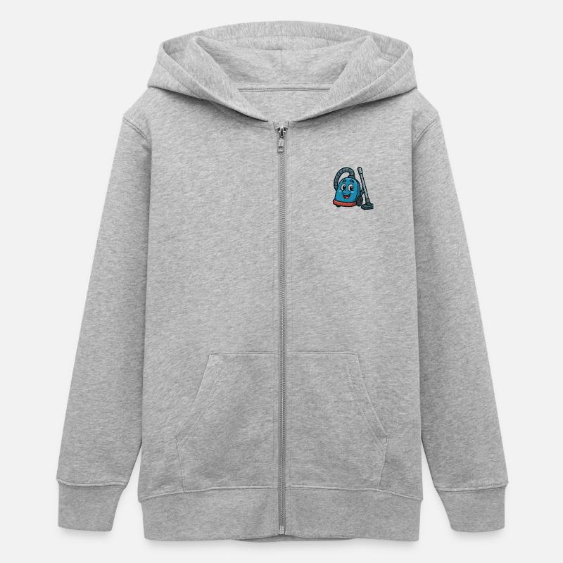 Un aspirateur heureux - Veste à capuche ado bio Stanley/Stella - gris chiné
