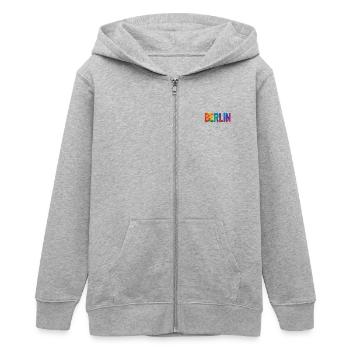 BERLIN - Teenager Organic Kapuzenjacke Mini Cultivator von Stanley/Stella - Grau meliert - Vorne - AI Model Teenager Male light (155cm)